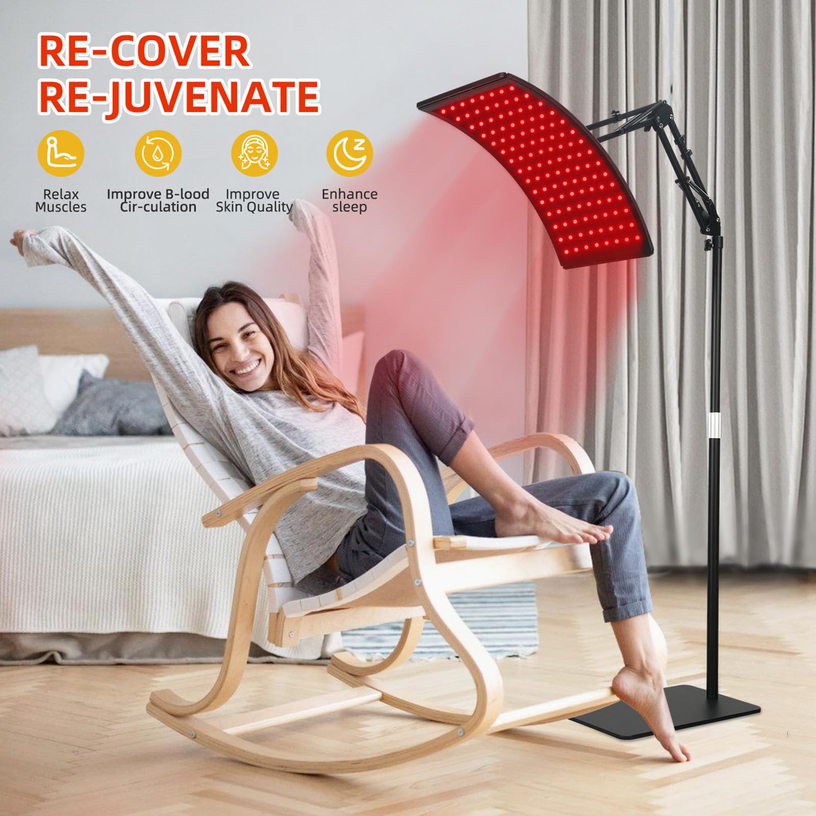 Red Light & NIR Light Therapy Panel with Stand