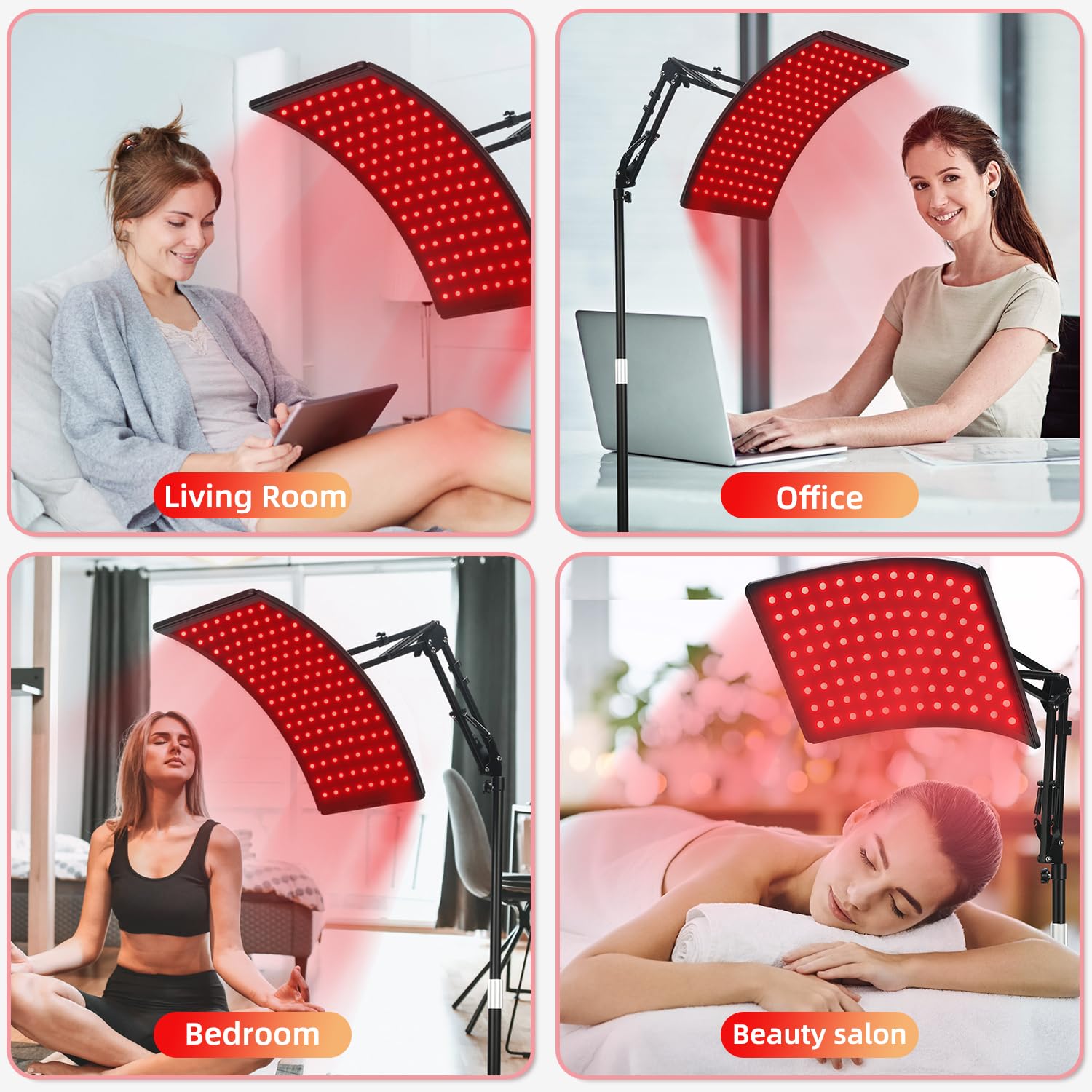 Red Light & NIR Light Therapy Panel with Stand